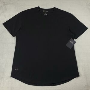 BYLT Lux T Shirt Mens 2XL XXL Drop Cut Scallop Curved Hem Tee Gym Performance